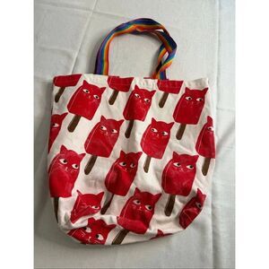 Baby Cats of California Cat Popsicle Canvas Tote Bag Rainbow Handles Kawaii